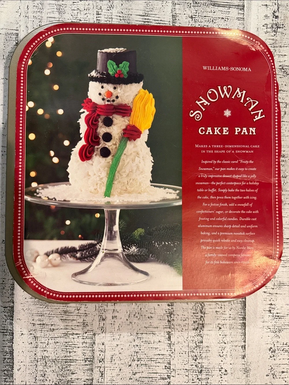 Williams-Sonoma Festive Snowman Cake Pan with Scarf and Broom